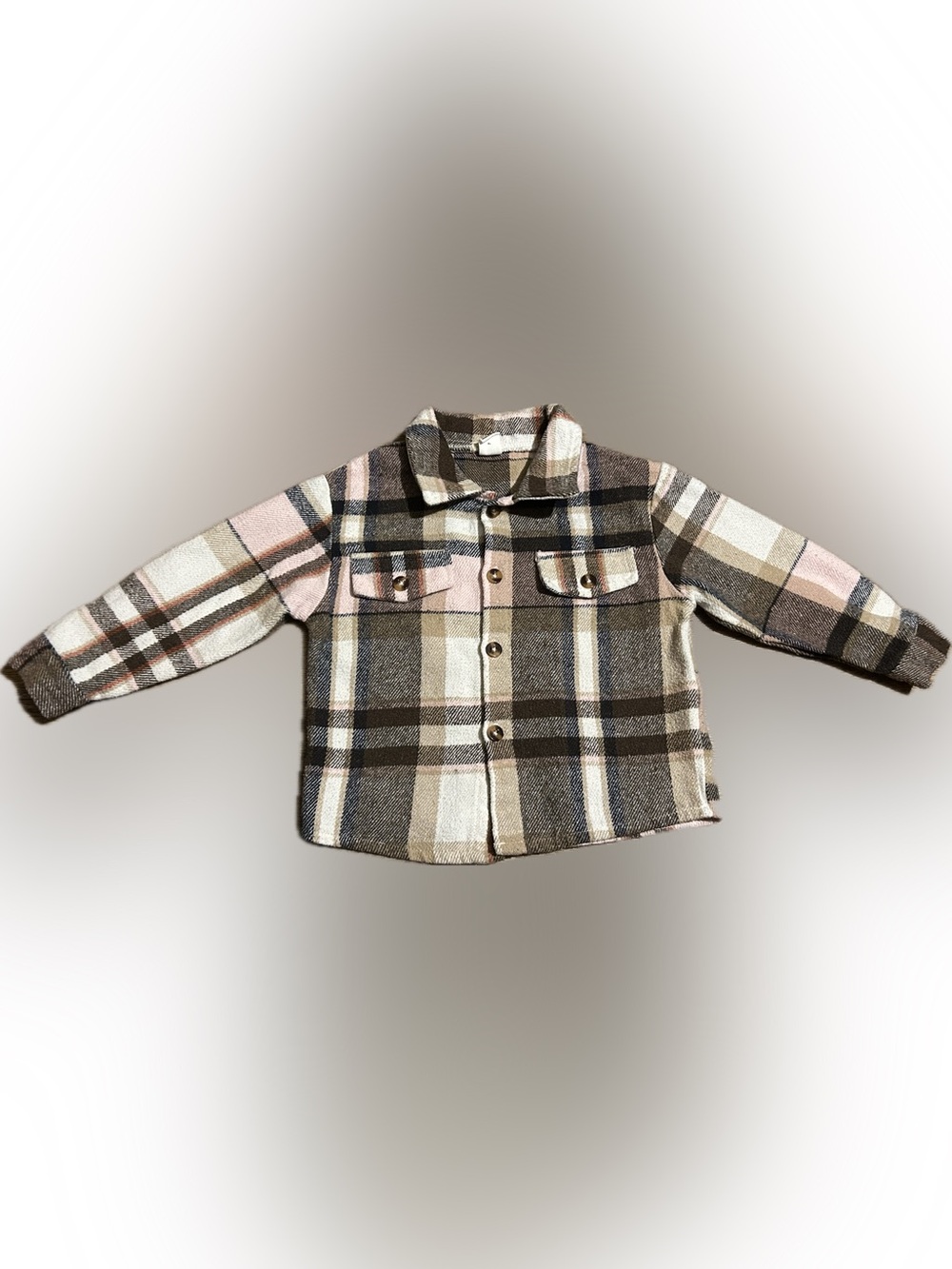 Like New Girls Toddler Size 2-3 SHEIN Flannel Button Up Long Sleeve Top